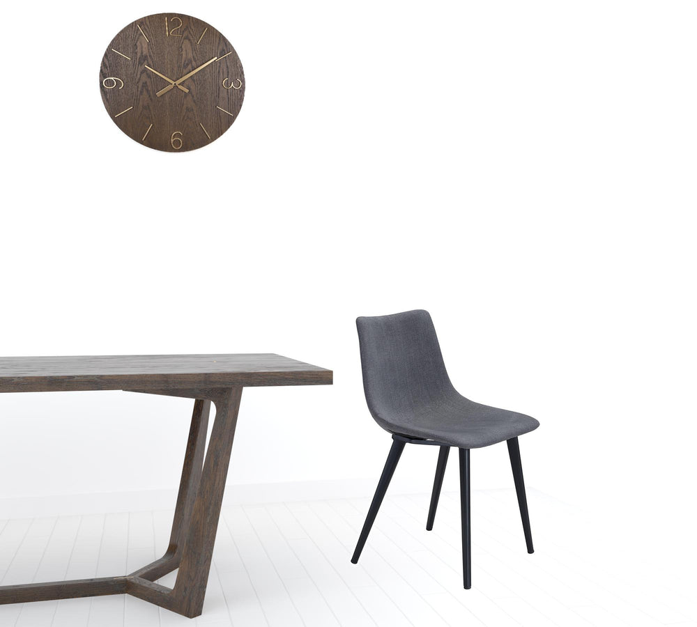 Homeroots Set Of Two Gray And Black Upholstered Fabric Dining Side Chairs  Metal 394712