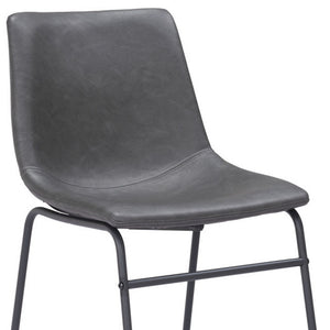 Homeroots Set Of 2 Black Solid Back Dining Chairs  Metal 394727