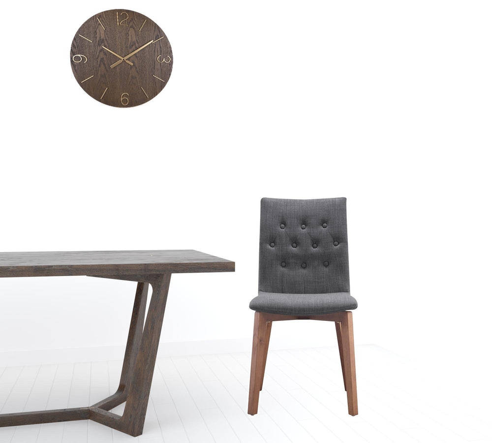 Homeroots Set Of Two Tufted Gray And Brown Upholstered Fabric Dining Side Chairs  Wood 394740