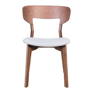 Homeroots Set Of Two Gray And Brown Upholstered Fabric Open Back Dining Side Chairs  Wood 394747