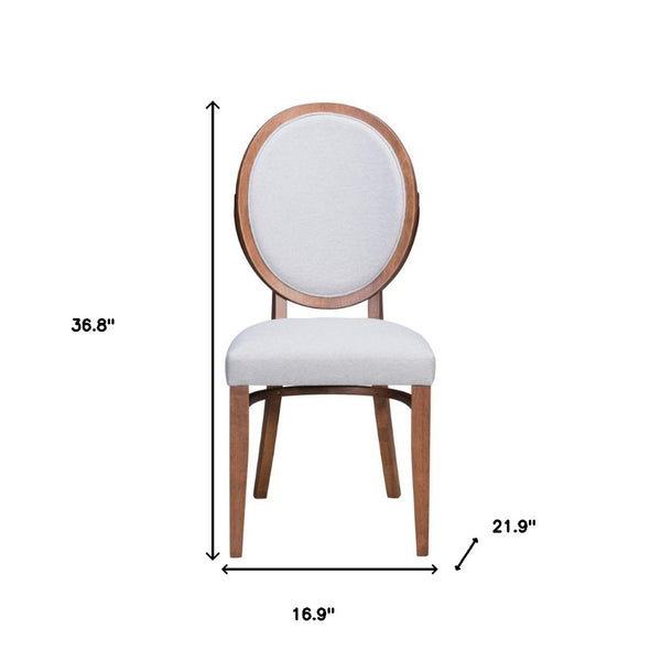 HomeRoots Set of Two Elegant Upholstered Gray King Louis Side Chairs with Brown Wooden Legs for Versatile Use 394749