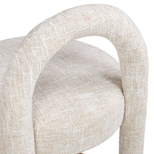 English Elm Jennifer Taylor Home - Penny Fully Upholstered 26.5" Counter Stool Set of 2 in Travertine Beige Chenille with Brass Ring Footrest B2719P360149
