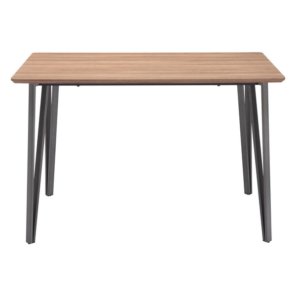 Homeroots 55" Brown And Gray Wood And Steel Dining Table - Stylish, Modern Design Perfect For Family Gatherings   394792