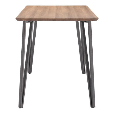 Homeroots 55" Brown And Gray Wood And Steel Dining Table - Stylish, Modern Design Perfect For Family Gatherings   394792