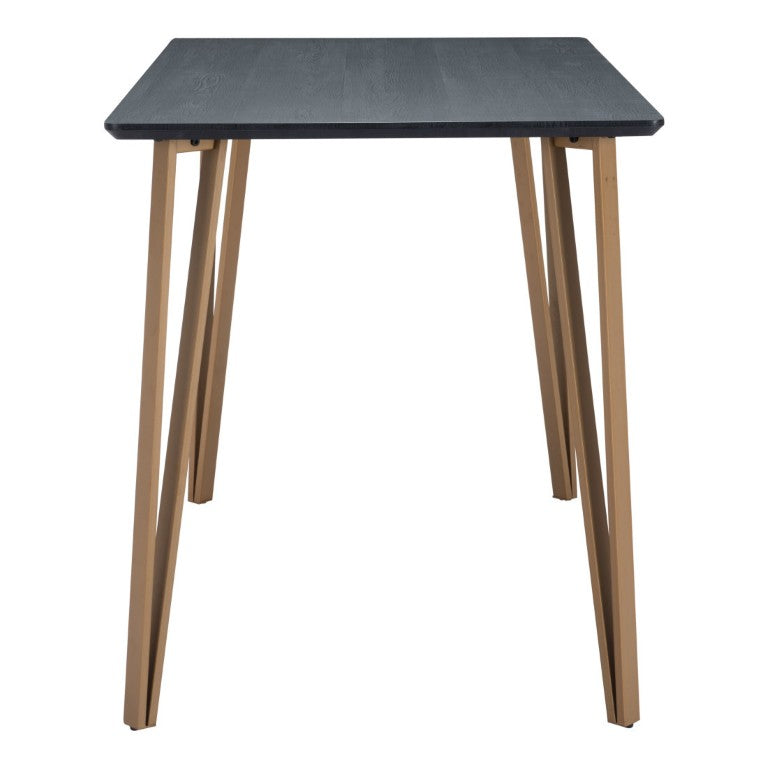 HomeRoots 55 Inch Two-tone Steel and Wood Counter Height Dining Table for Modern Kitchens 394793