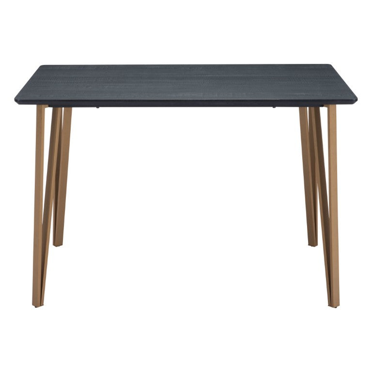 HomeRoots 55 Inch Two-tone Steel and Wood Counter Height Dining Table for Modern Kitchens 394793
