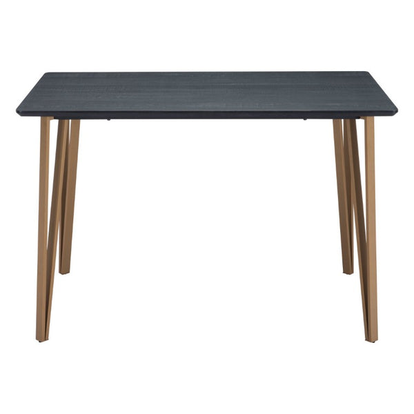 55 Inch Two-tone Steel and Wood Counter Height Dining Table for Modern Kitchens