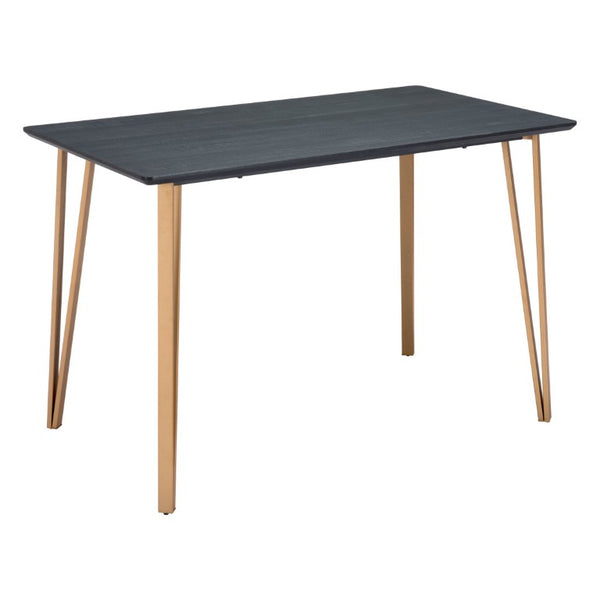55 Inch Two-tone Steel and Wood Counter Height Dining Table for Modern Kitchens