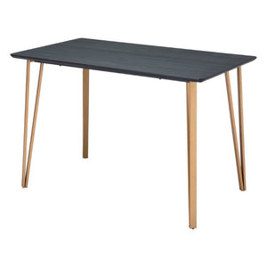 55 Inch Two-tone Steel and Wood Counter Height Dining Table for Modern Kitchens