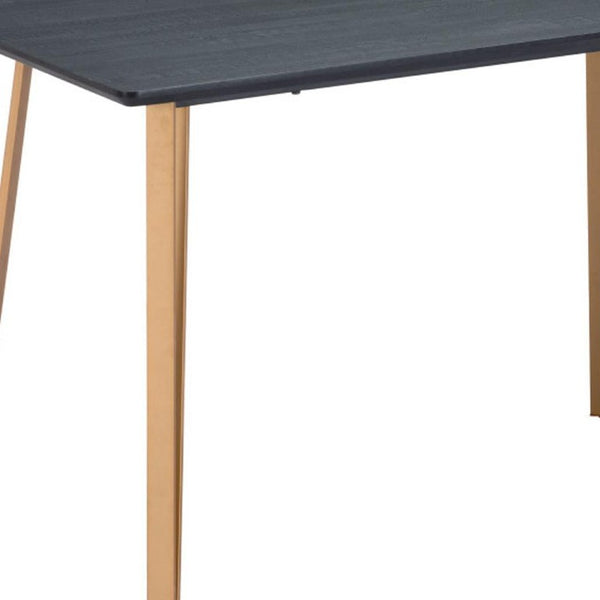 55 Inch Two-tone Steel and Wood Counter Height Dining Table for Modern Kitchens