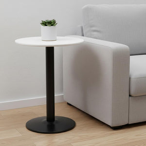 HomeRoots 24" Sleek Black and White Round End Table - Modern Bistro Design for Any Space, Stylish & Functional 394795