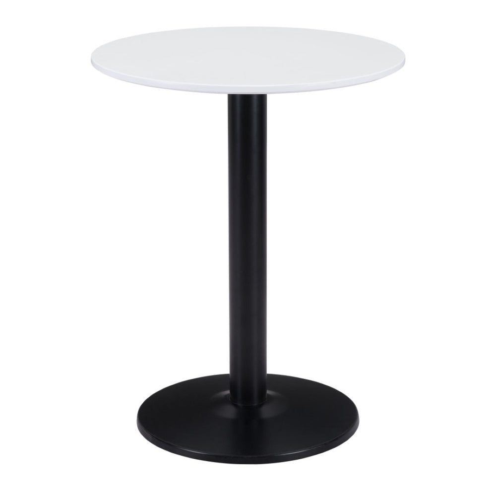HomeRoots 24" Sleek Black and White Round End Table - Modern Bistro Design for Any Space, Stylish & Functional 394795