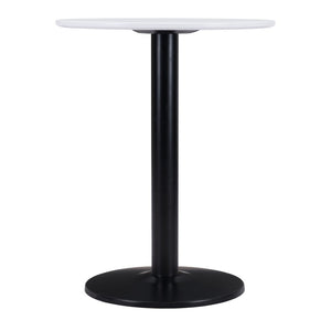 HomeRoots 24" Sleek Black and White Round End Table - Modern Bistro Design for Any Space, Stylish & Functional 394795
