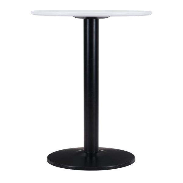 HomeRoots 24" Sleek Black and White Round End Table - Modern Bistro Design for Any Space, Stylish & Functional 394795