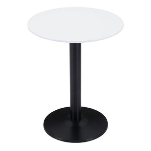 HomeRoots 24" Sleek Black and White Round End Table - Modern Bistro Design for Any Space, Stylish & Functional 394795
