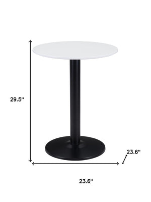 HomeRoots 24" Sleek Black and White Round End Table - Modern Bistro Design for Any Space, Stylish & Functional 394795