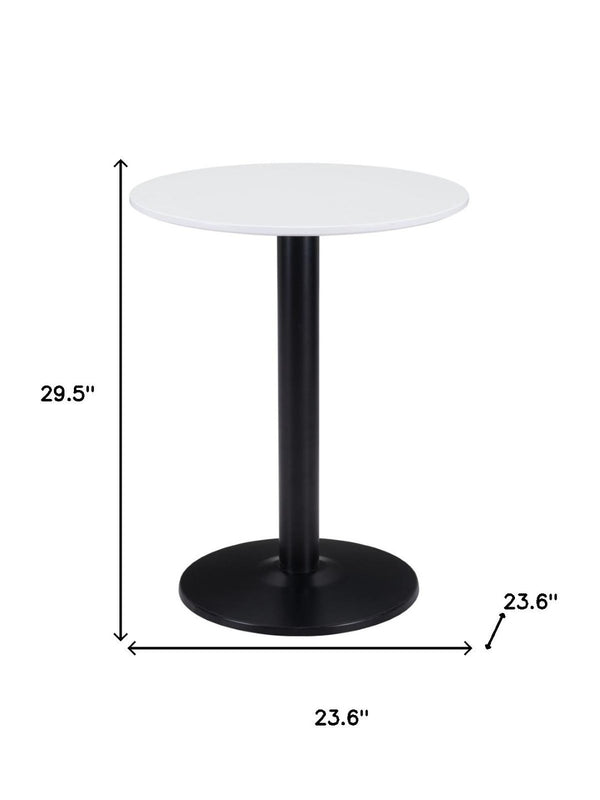 HomeRoots 24" Sleek Black and White Round End Table - Modern Bistro Design for Any Space, Stylish & Functional 394795