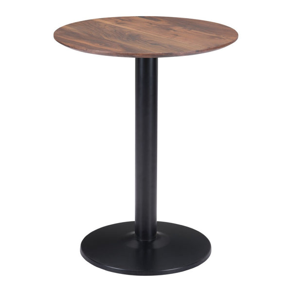 HomeRoots 24" Chic Black and Brown Round End Table for Small Spaces - Versatile Bistro Style Accent Piece 394798