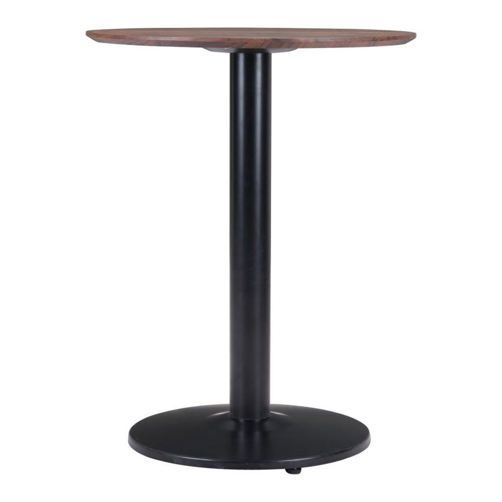HomeRoots 24" Chic Black and Brown Round End Table for Small Spaces - Versatile Bistro Style Accent Piece 394798