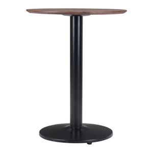 HomeRoots 24" Chic Black and Brown Round End Table for Small Spaces - Versatile Bistro Style Accent Piece 394798