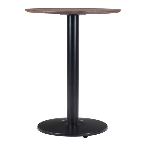 HomeRoots 24" Chic Black and Brown Round End Table for Small Spaces - Versatile Bistro Style Accent Piece 394798