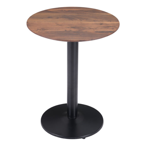 HomeRoots 24" Chic Black and Brown Round End Table for Small Spaces - Versatile Bistro Style Accent Piece 394798