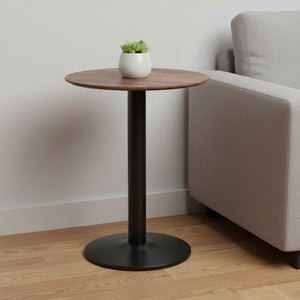 HomeRoots 24" Chic Black and Brown Round End Table for Small Spaces - Versatile Bistro Style Accent Piece 394798