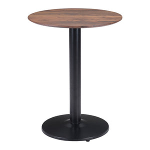 HomeRoots 24" Chic Black and Brown Round End Table for Small Spaces - Versatile Bistro Style Accent Piece 394798