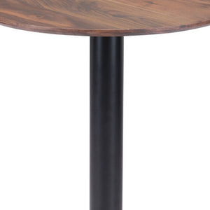 HomeRoots 24" Chic Black and Brown Round End Table for Small Spaces - Versatile Bistro Style Accent Piece 394798