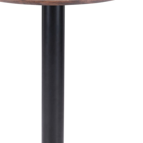 HomeRoots 24" Chic Black and Brown Round End Table for Small Spaces - Versatile Bistro Style Accent Piece 394798