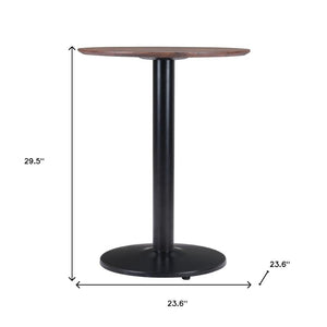HomeRoots 24" Chic Black and Brown Round End Table for Small Spaces - Versatile Bistro Style Accent Piece 394798