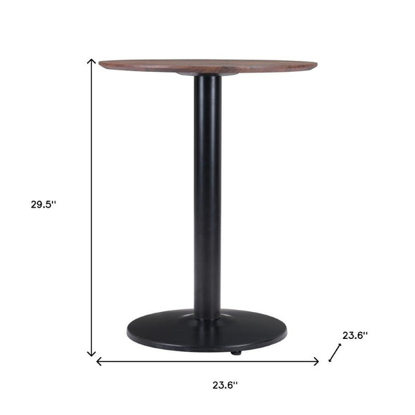 HomeRoots 24" Chic Black and Brown Round End Table for Small Spaces - Versatile Bistro Style Accent Piece 394798