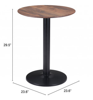 HomeRoots 24" Chic Black and Brown Round End Table for Small Spaces - Versatile Bistro Style Accent Piece 394798