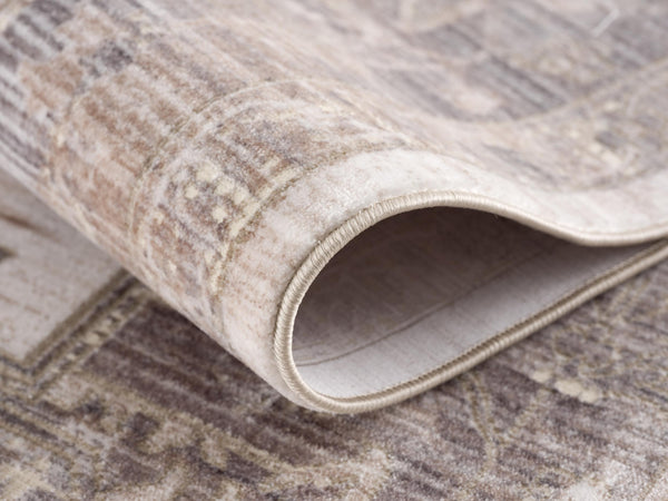 Homeroots 13' Runner Beige And Ivory Medallion Power Loom Runner Rug  Polyester 394812