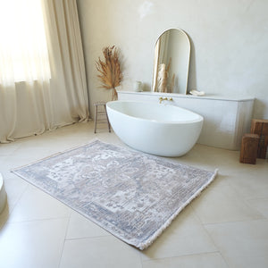 Homeroots 8' X 10' Beige And Ivory Medallion Non Skid Area Rug  Polyester 394825