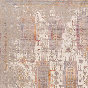 HomeRoots 10' Elegant Beige and Ivory Medallion Runner Rug - Durable, Modern Design for Hallways and Kitchens 2' x 10' 394826