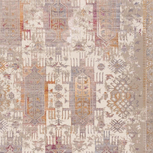 HomeRoots 10' Elegant Beige and Ivory Medallion Runner Rug - Durable, Modern Design for Hallways and Kitchens 2' x 13' 394828