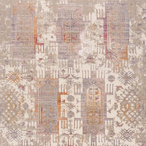 HomeRoots 10' Elegant Beige and Ivory Medallion Runner Rug - Durable, Modern Design for Hallways and Kitchens 2' x 20' 394831
