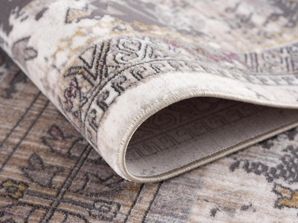 HomeRoots 10' Elegant Gray and Ivory Oriental Runner Rug - Durable, Stylish, Perfect for Hallways and Spaces 2' x 13' 394844