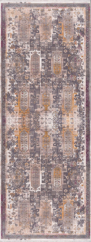 HomeRoots 10' Elegant Gray and Ivory Oriental Runner Rug - Durable, Stylish, Perfect for Hallways and Spaces 2' x 13' 394844