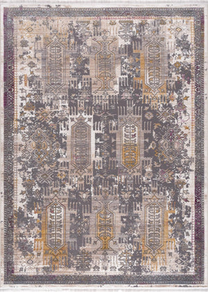 HomeRoots 10' Elegant Gray and Ivory Oriental Runner Rug - Durable, Stylish, Perfect for Hallways and Spaces 4' X 6' 394854