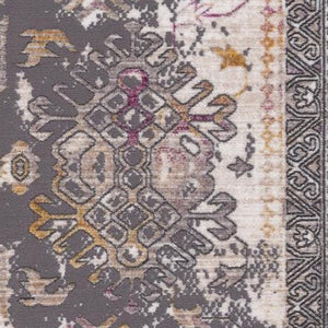 HomeRoots 10' Elegant Gray and Ivory Oriental Runner Rug - Durable, Stylish, Perfect for Hallways and Spaces 4' X 6' 394854