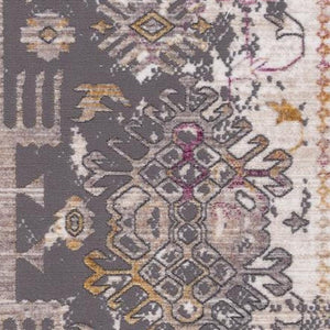 HomeRoots 10' Elegant Gray and Ivory Oriental Runner Rug - Durable, Stylish, Perfect for Hallways and Spaces 5' X 8' 394855