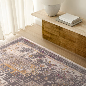 HomeRoots 10' Elegant Gray and Ivory Oriental Runner Rug - Durable, Stylish, Perfect for Hallways and Spaces 7' x 10' 394856