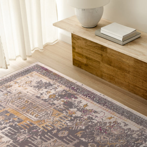 HomeRoots 10' Elegant Gray and Ivory Oriental Runner Rug - Durable, Stylish, Perfect for Hallways and Spaces 7' x 10' 394856