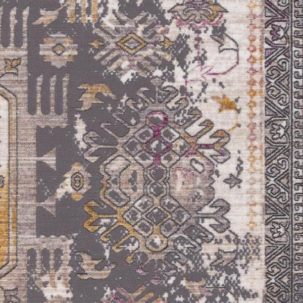 HomeRoots 10' Elegant Gray and Ivory Oriental Runner Rug - Durable, Stylish, Perfect for Hallways and Spaces 8' X 11' 394857