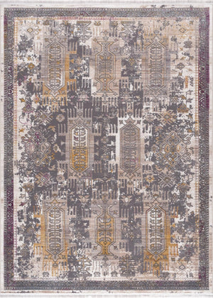 HomeRoots 10' Elegant Gray and Ivory Oriental Runner Rug - Durable, Stylish, Perfect for Hallways and Spaces 8' X 11' 394857