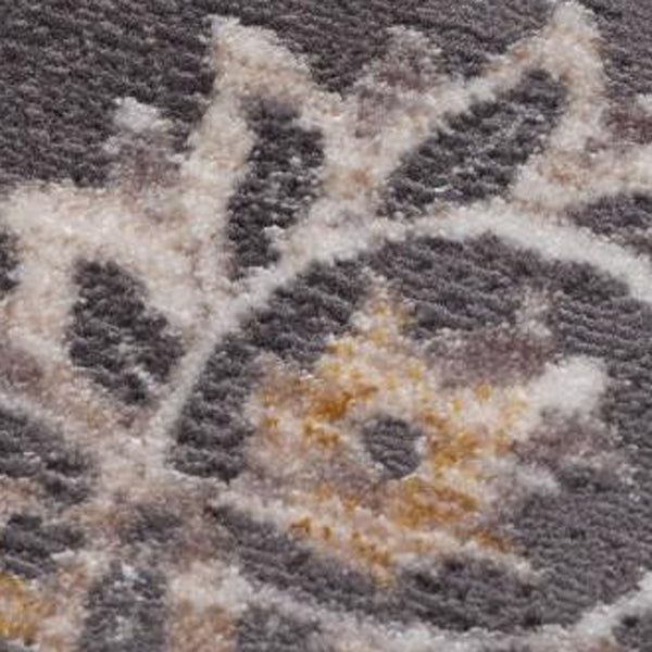 Homeroots 10' Runner Gray And Ivory Oriental Power Loom Runner Rug  Polyester 394858