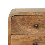 English Elm Solid Wood Mini Oak-Ish Curved Nightstand