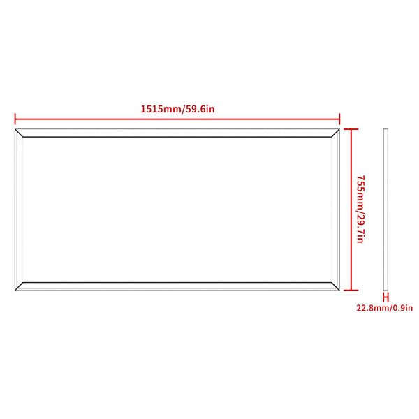 English Elm 60"x30" Oversized Modern Rectangle Bathroom Mirror with Slim Aluminum Frame, Explosion-Proof Glass, Versatile Mounting Options for Vanity, Entryway, Bedroom, Living Room Walnut W708P297663